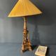 Antique lamp in gilded carved wood, tripod, Napoleon III, 19th century