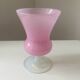Beautiful pink opaline glass footed vase