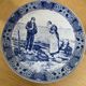 Large vintage wall plate in Delft pottery "L'Angélus" by Chemkefa