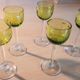 Lot de 5 verres à liqueur vert et transparent