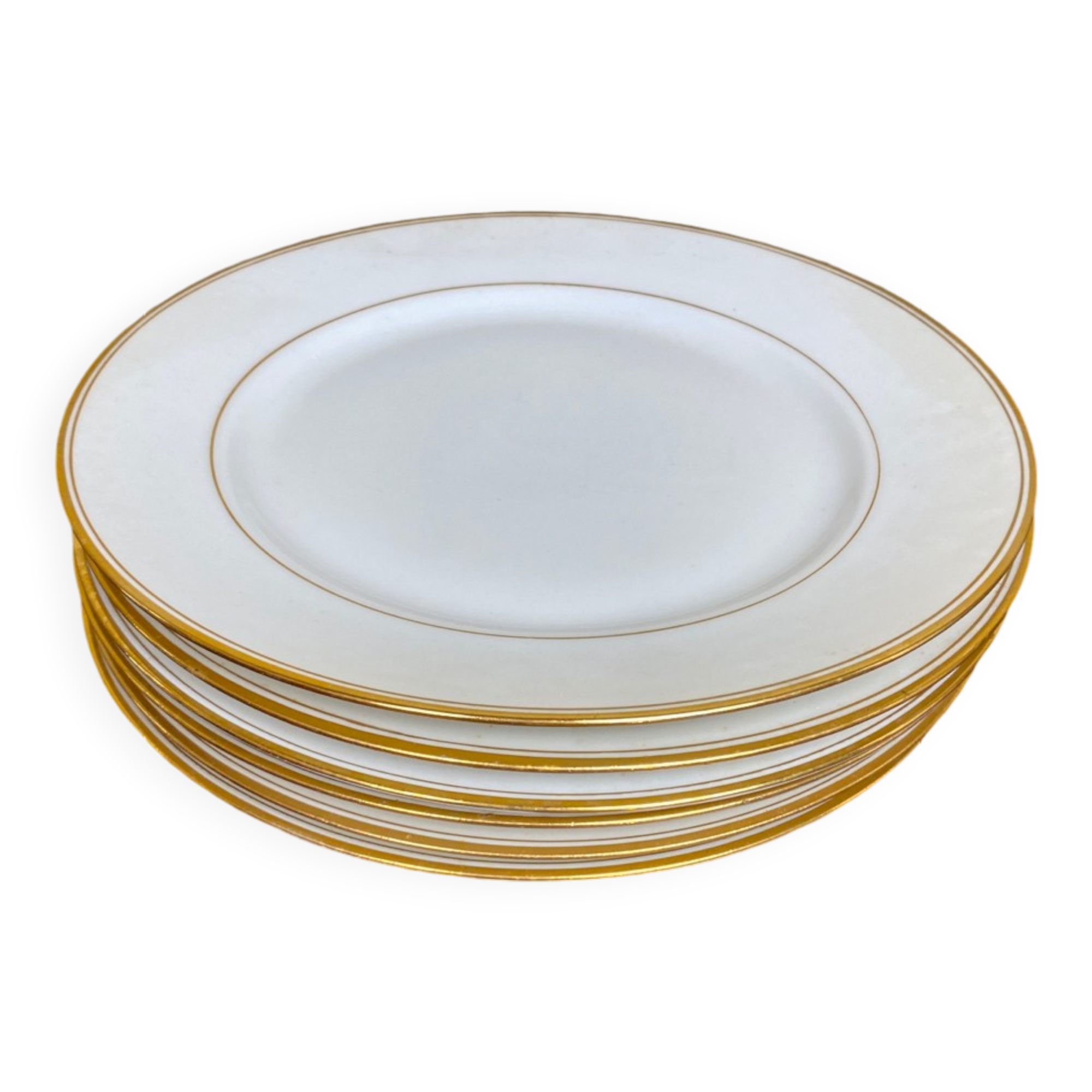Set of 6 Limoges porcelain flat plates