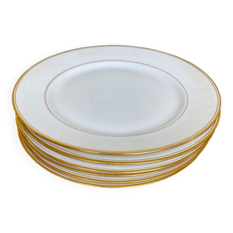 Set of 6 Limoges porcelain flat plates