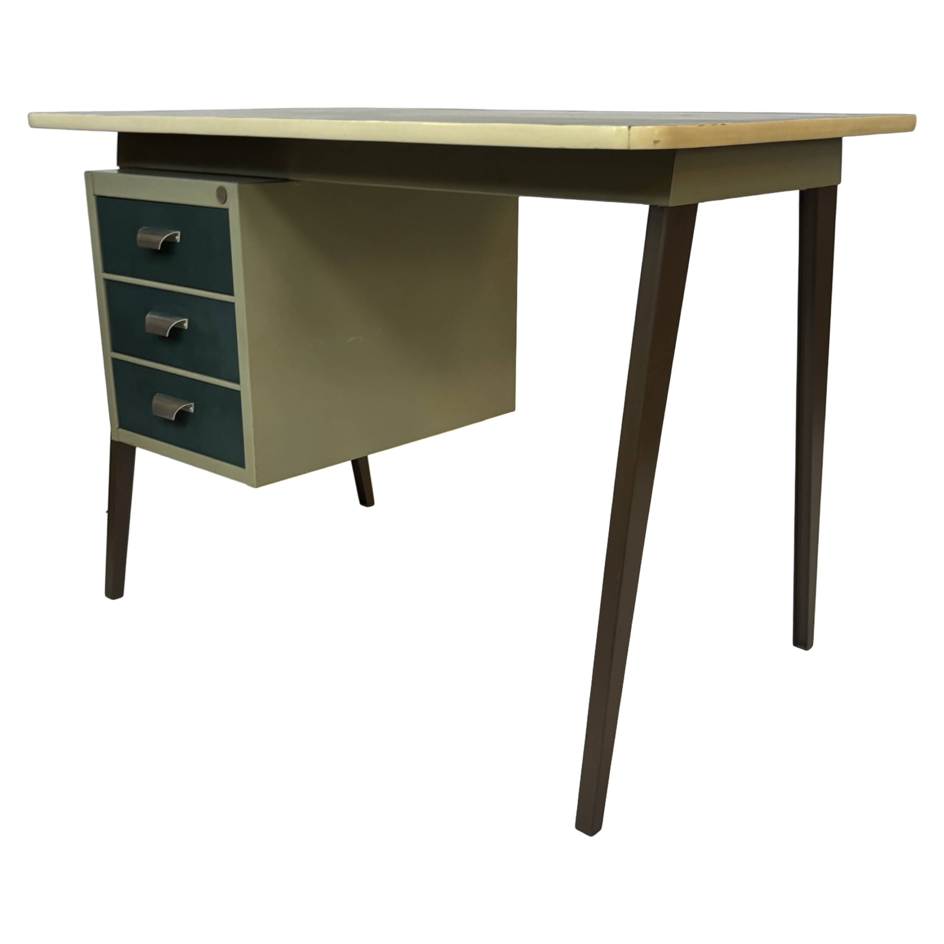Vintage industrial Drentea Roomsteel desk 1960s metal design