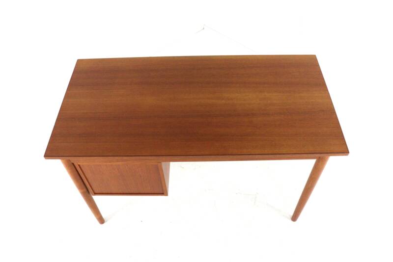 Danish desk with sliding drawer unit - teak - mid century modern