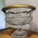 Cristalleries de Lorraine: large faceted bowl on crystal pedestal