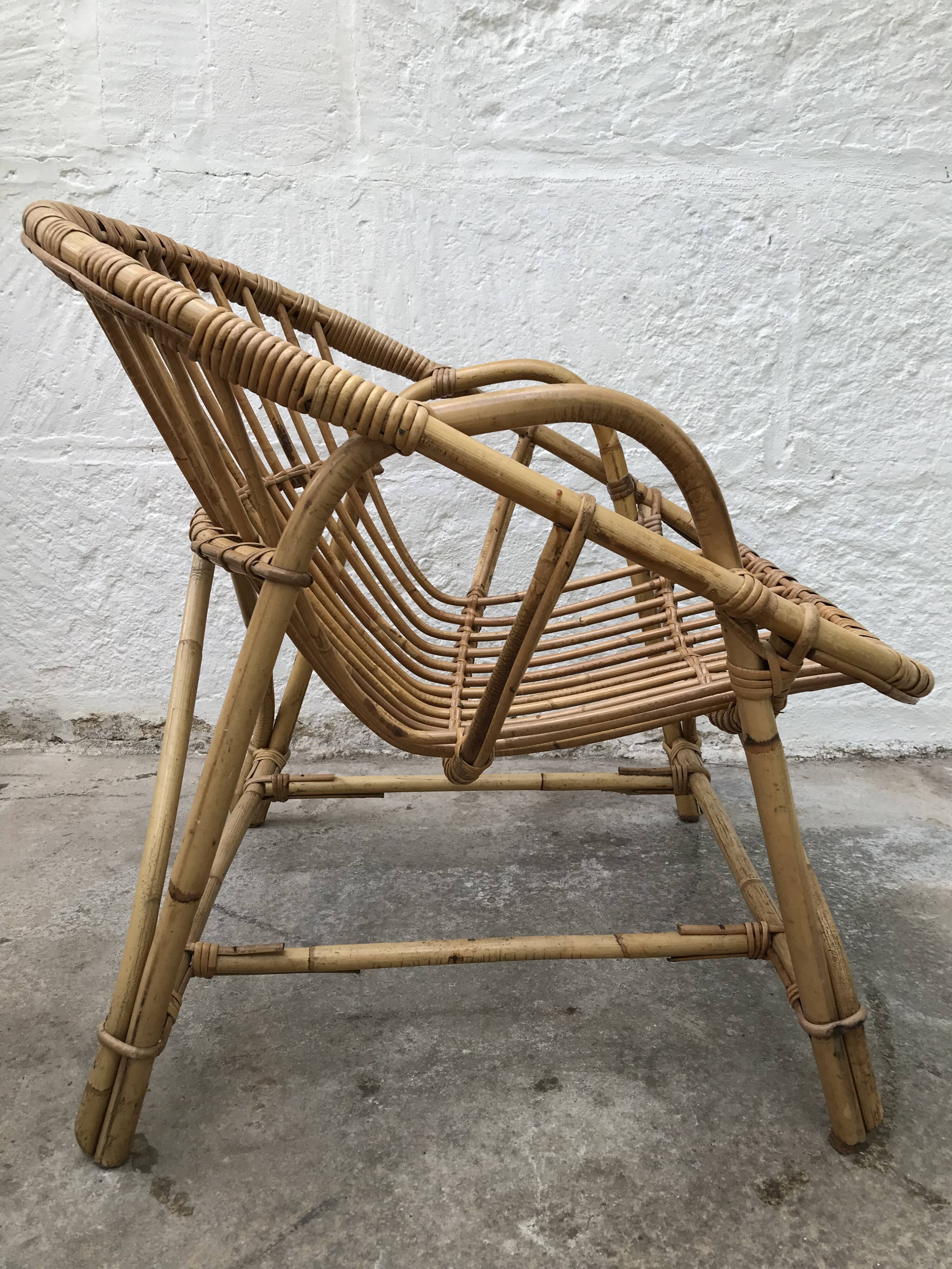 Pair of armchairs adult rattan basket