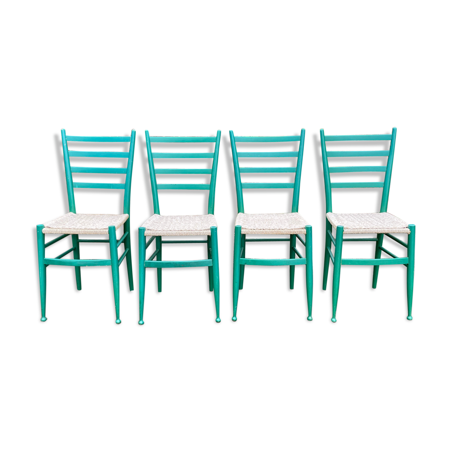 Lot de 4 chaises en bois dans le modèle italien de Chiavari