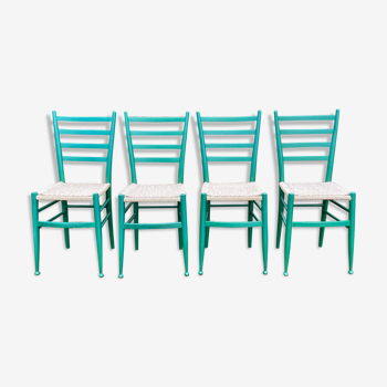 Lot de 4 chaises en bois dans le modèle italien de Chiavari