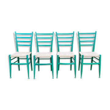 Lot de 4 chaises en bois dans le modèle italien de Chiavari