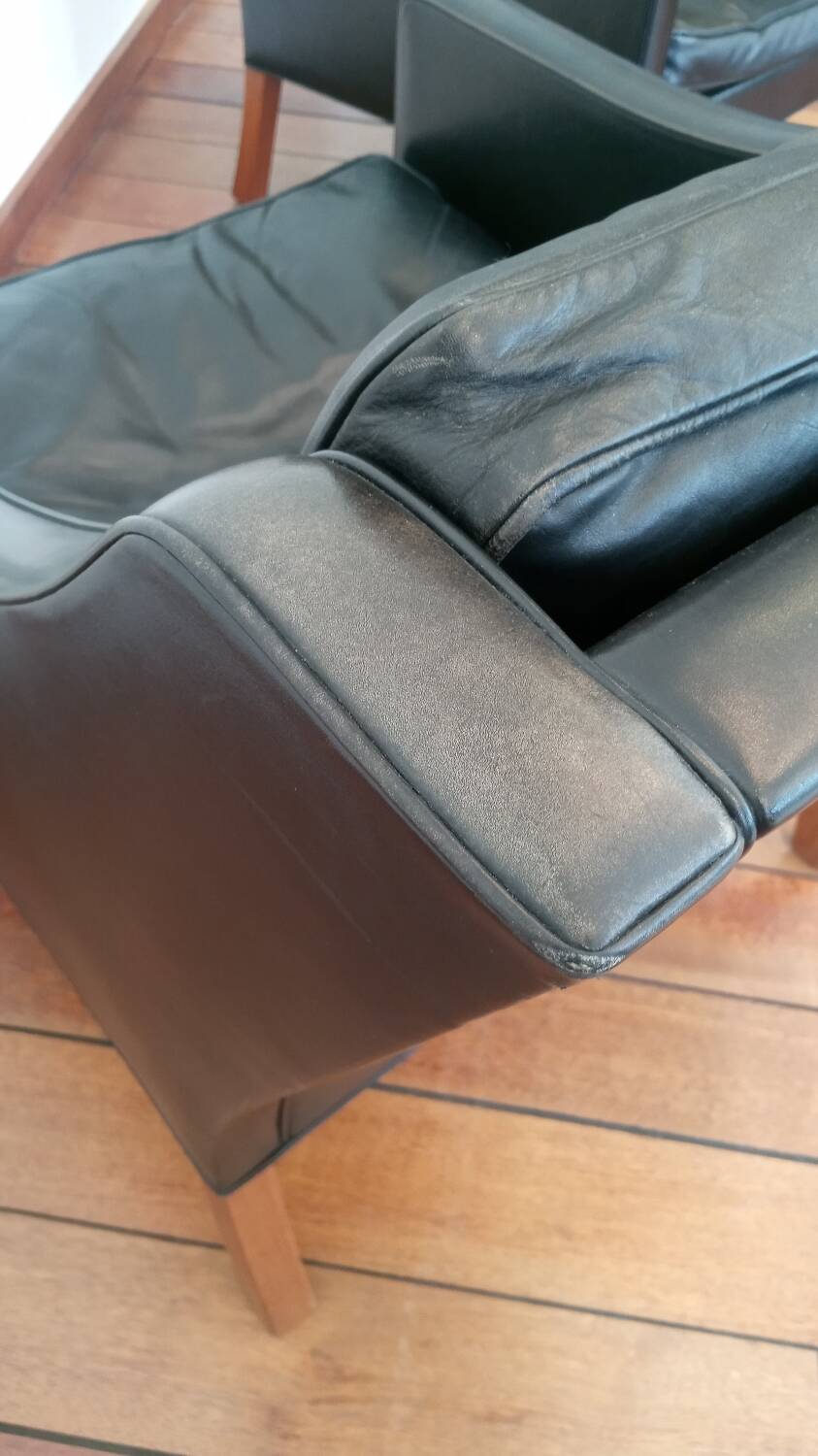 Borge Mogensen pair of armchairs, Fredericia Denmark edition