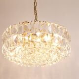 Bakalowits Vienna Grand Chandelier in Gilded Brass and Crystal Glass, Austria, 1970s