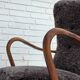 1960s, Danish armchair, reupholstered, genuine sheepskin.