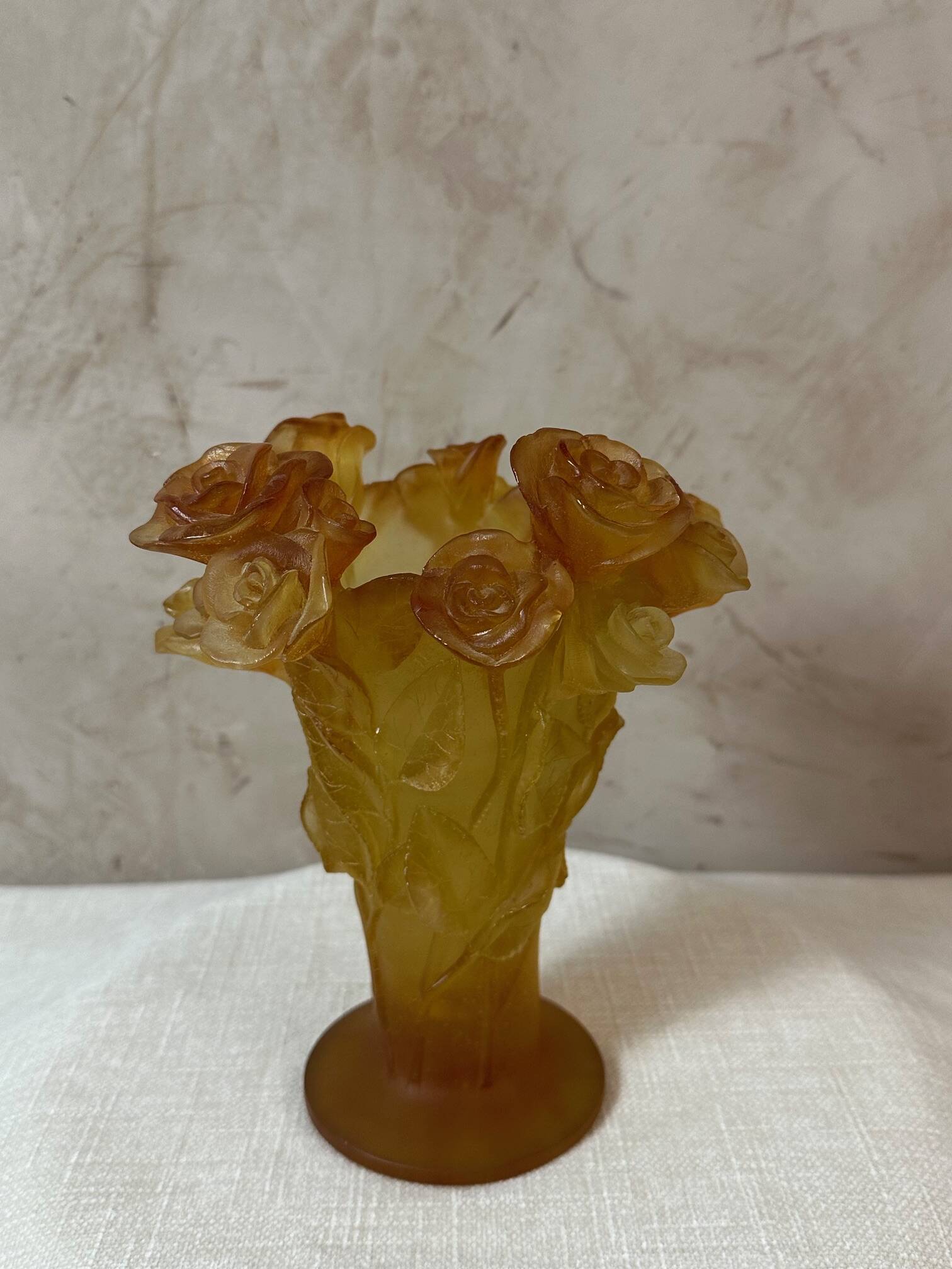 Daum glass paste vase