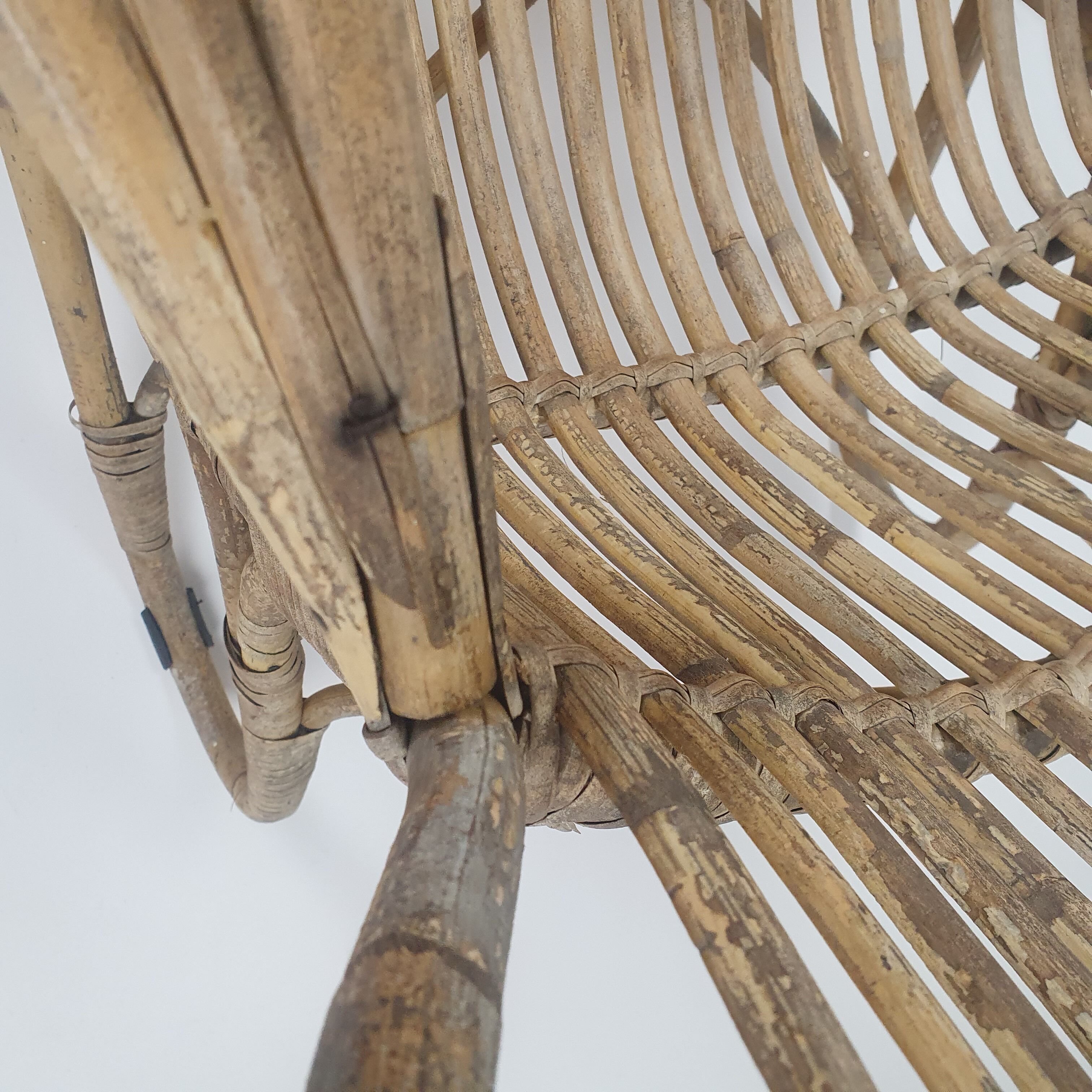 Set of Two Midcentury Rattan Armchairs, 1960s