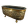 Antique Brass Jardinière – Repoussé Cherry & Leaf Décor – c.1900