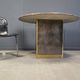 Vintage round granite and brass center table by Belgochrom , 1970s