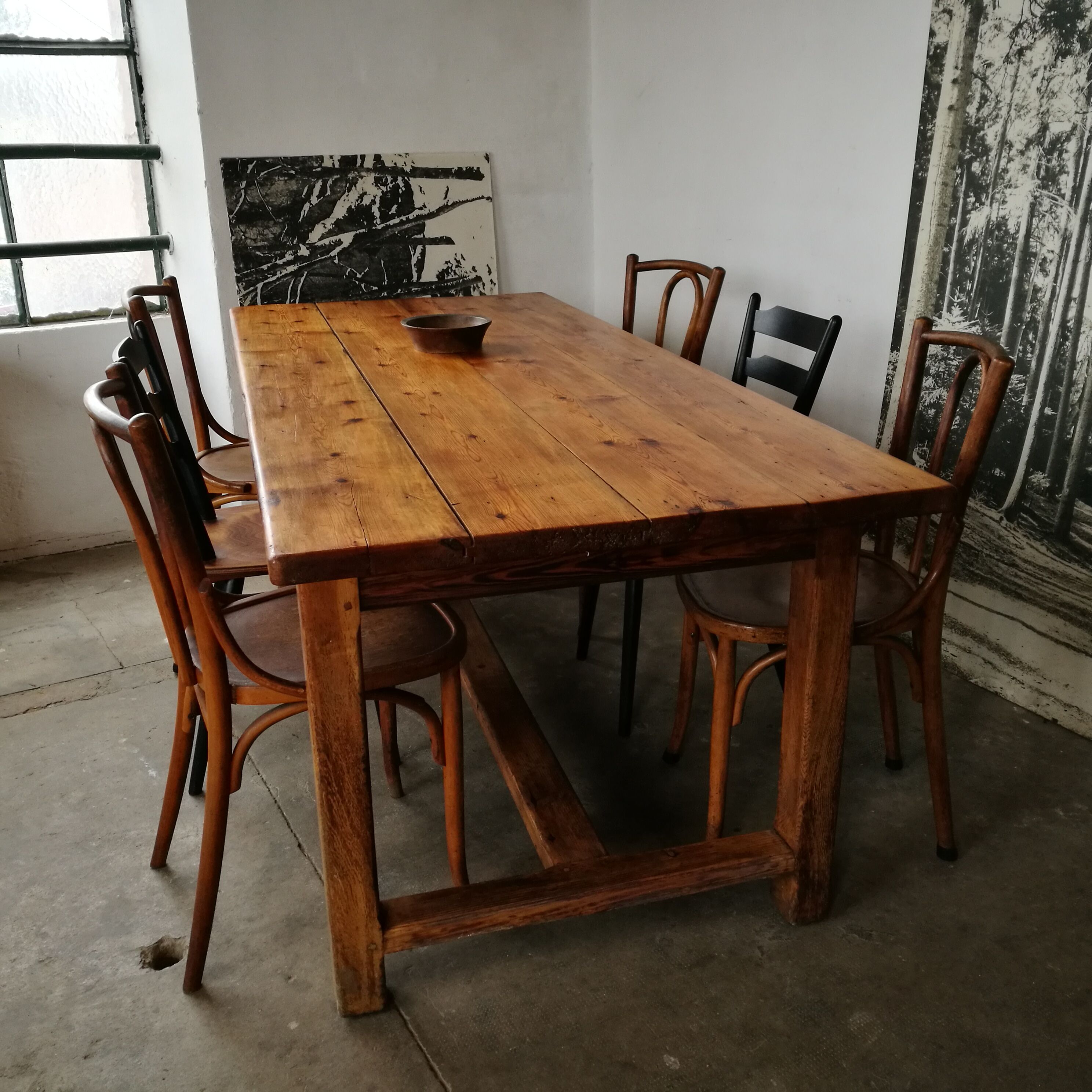 Wooden farm table