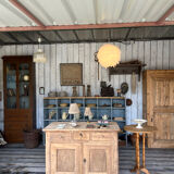 Small countertop made of raw wood