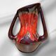 Abstract shaped Vallauris majolica glazed ceramic vase, 35 cm