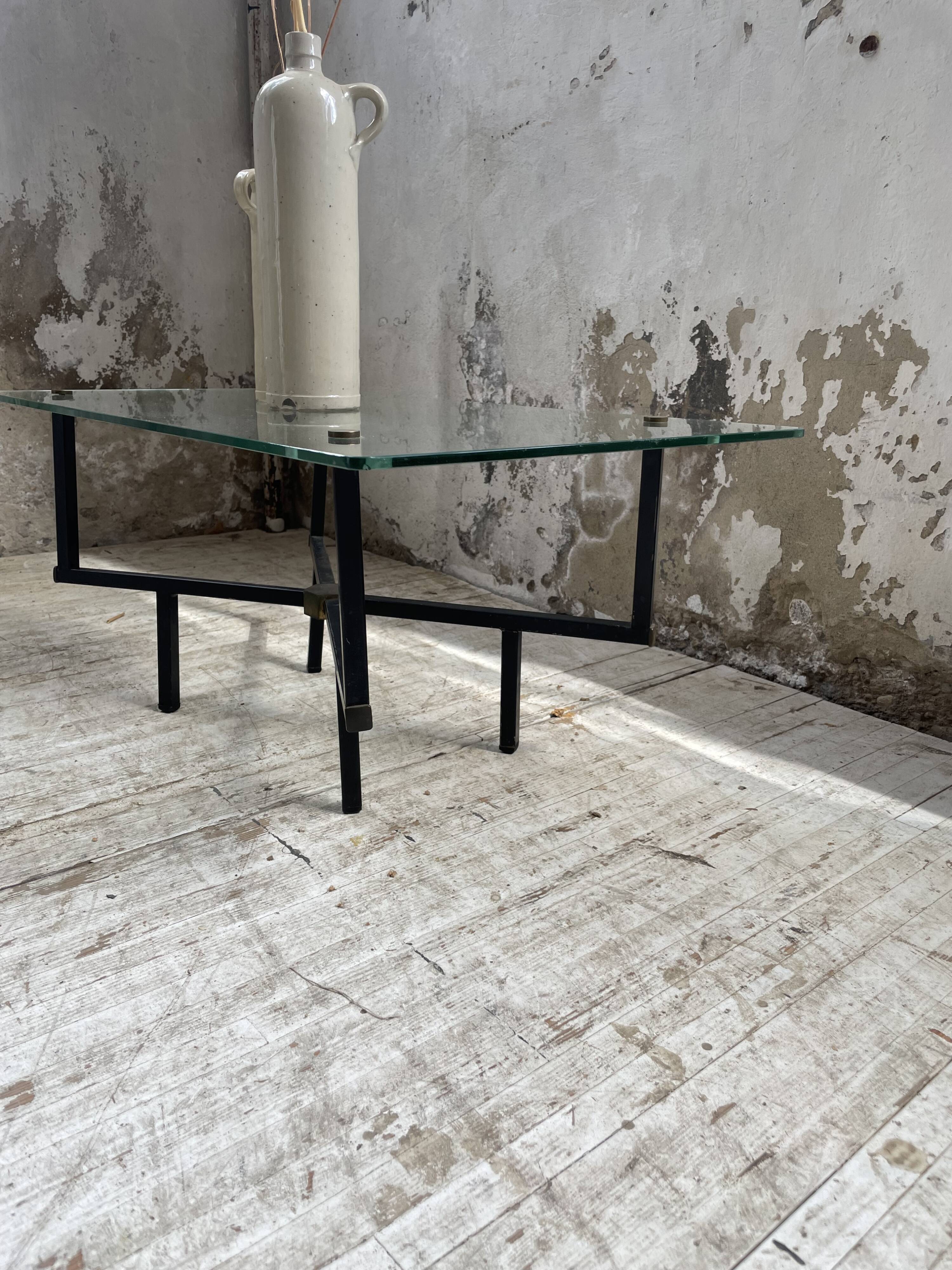 60s glass coffee table