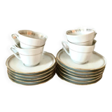 Coffee service cups in fine porcelain from Sologne France