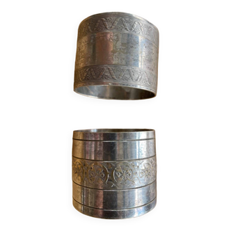 Ronds de serviette en métal argenté