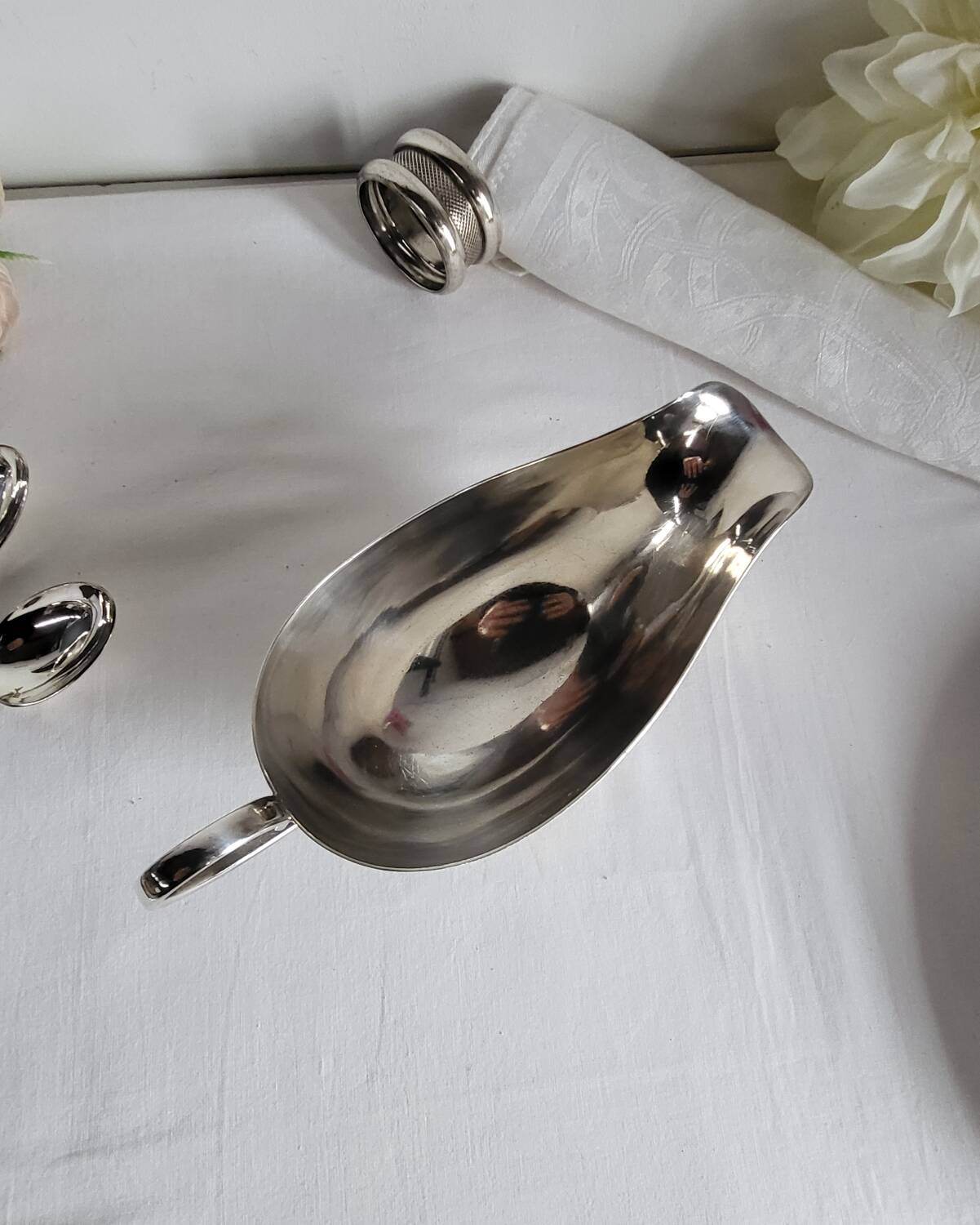 Silver-plated sauce boat