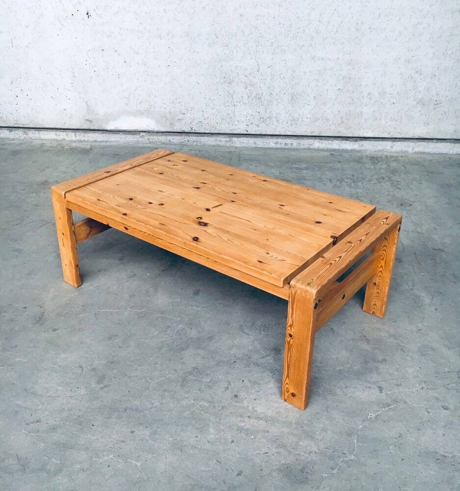 Scandinavian Modern Design Solid Pine Coffee Table, 1970s