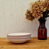 Set of 7 deep plates Digoin Sarreguemines Floral Bouquet