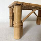 Vintage rattan low stool, 60s