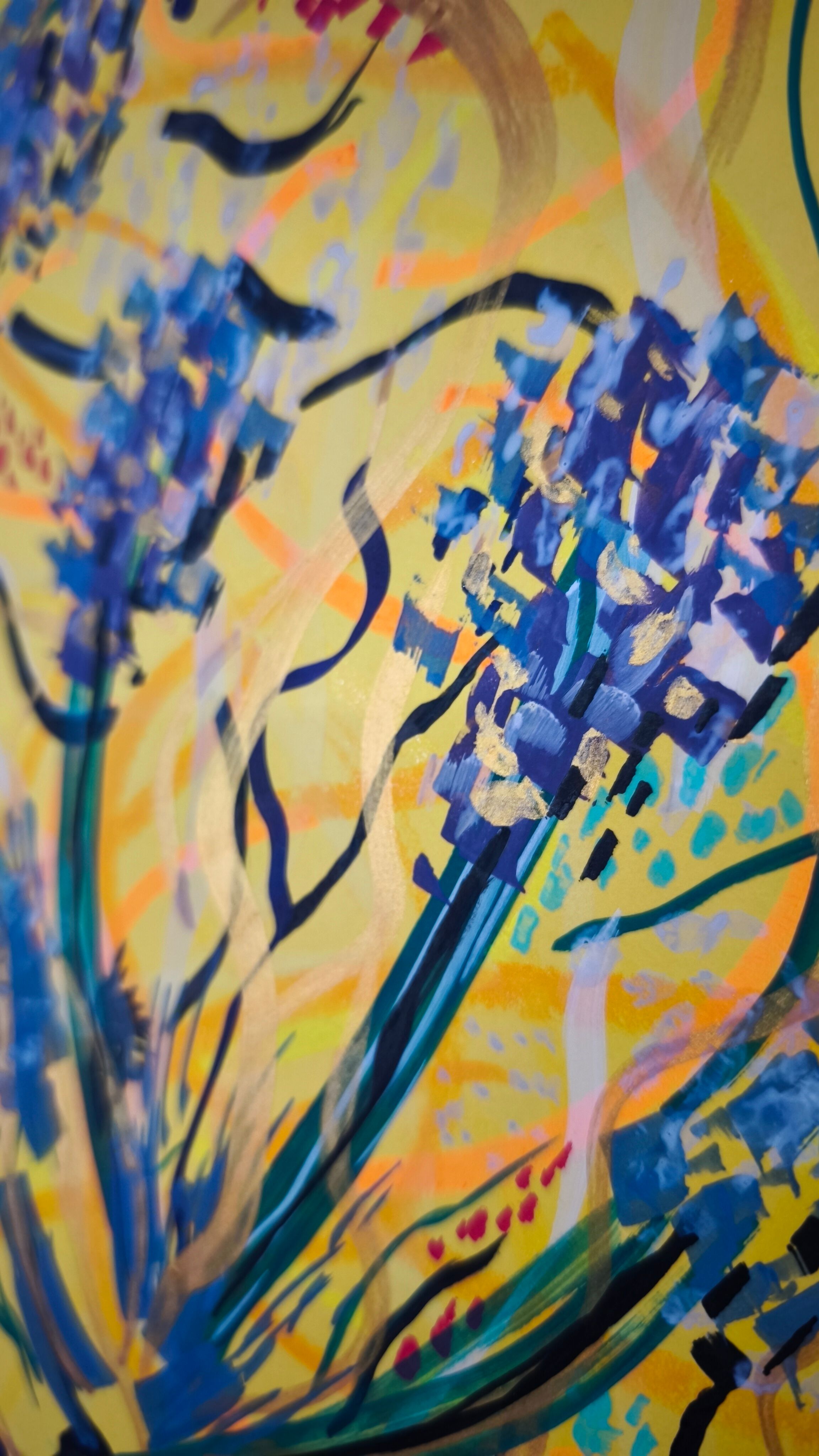 Affiche illustration abstrait fleurs