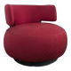 Roche Bobois swivel chair in red fabric with 2000s patterns.