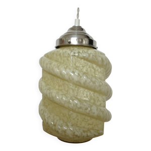 Suspension art déco - verre laiton