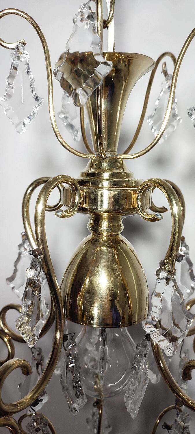 Plafonnier en cristal. Espagne, années 1950.