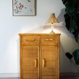 70's rattan storage unit