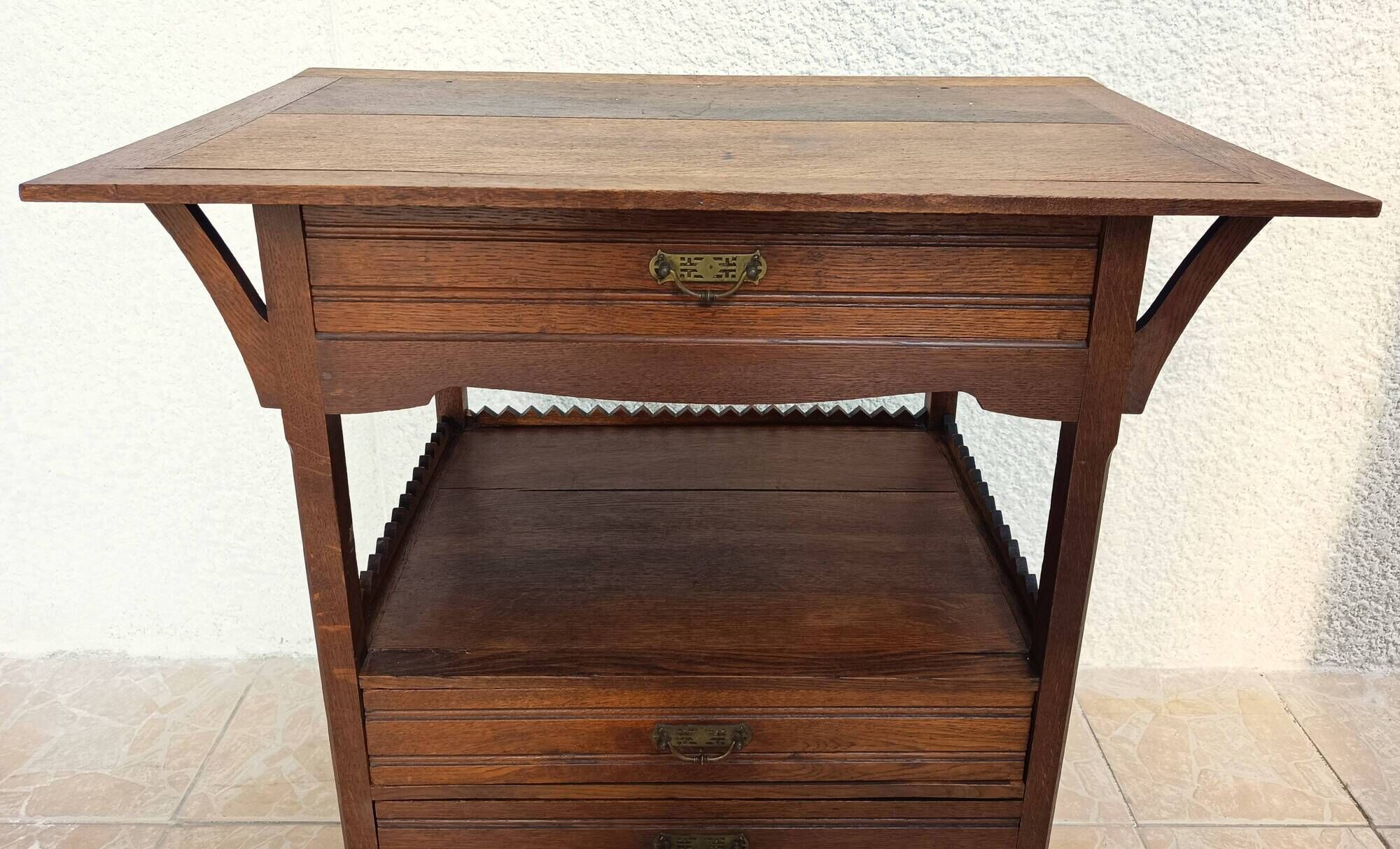 Vintage oak accent cabinet