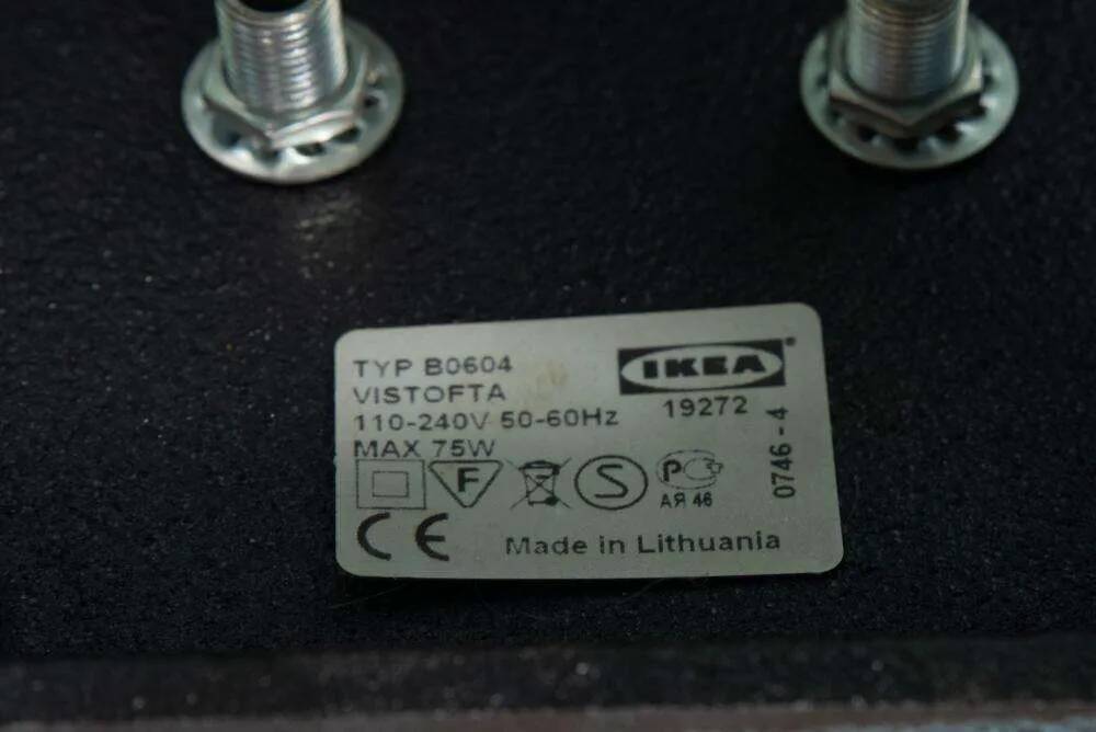 1980s IKEA floor lamp, Memphis Vistofta medium table lamp.