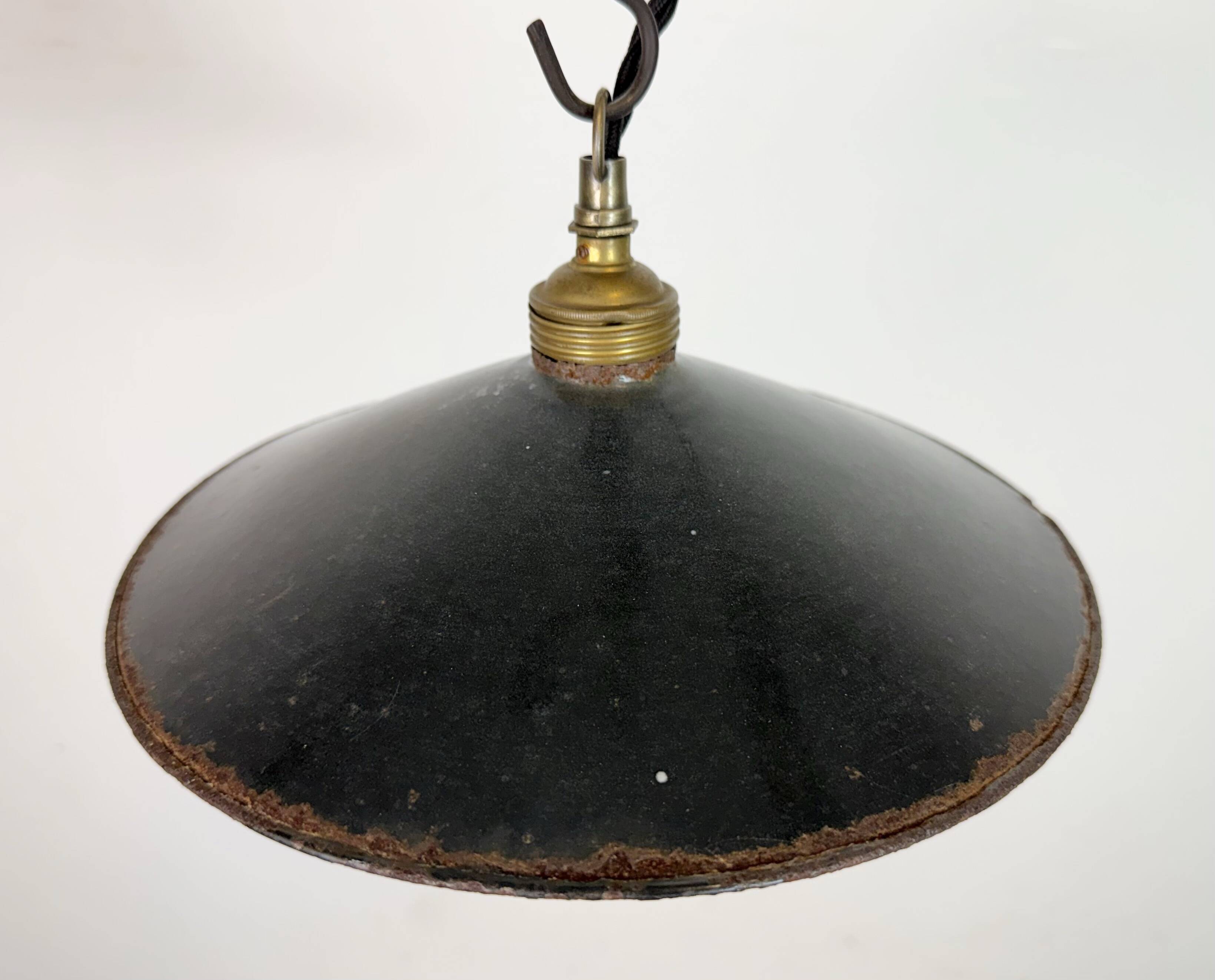 Industrial Black Enamel Light, 1930s