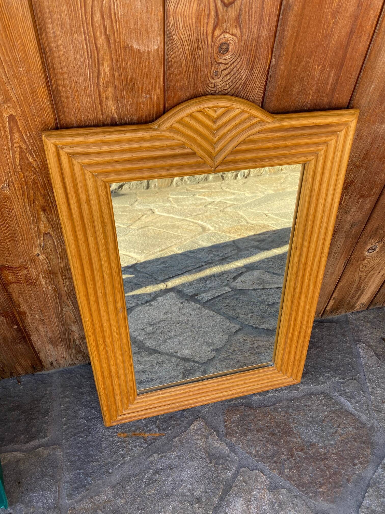 Vintage bamboo large mirror