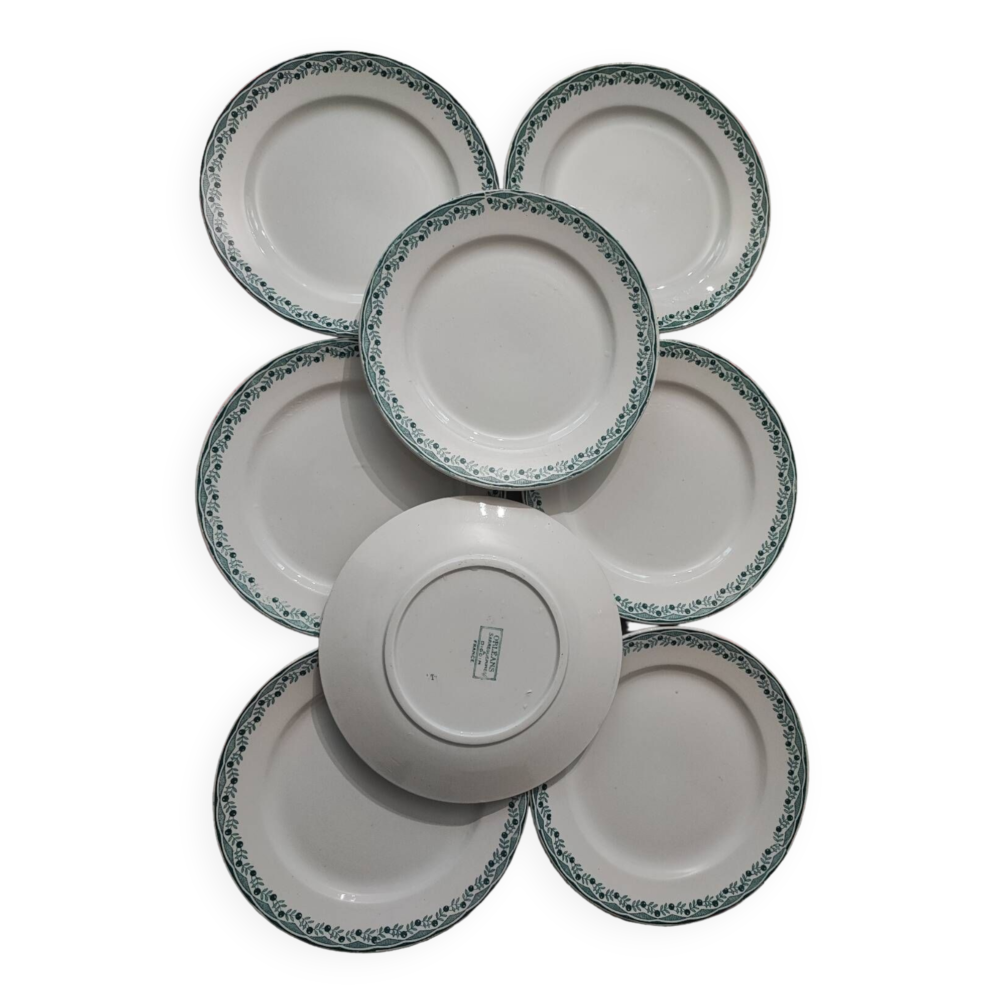 8 antique plates Sarreguemines Orléans