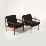 Set of 2 lounge chairs by Arne Vodder for Glostrup, Denmark, 1960s