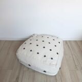 Berber pouf cover Béni Ouarain with black and white diamonds