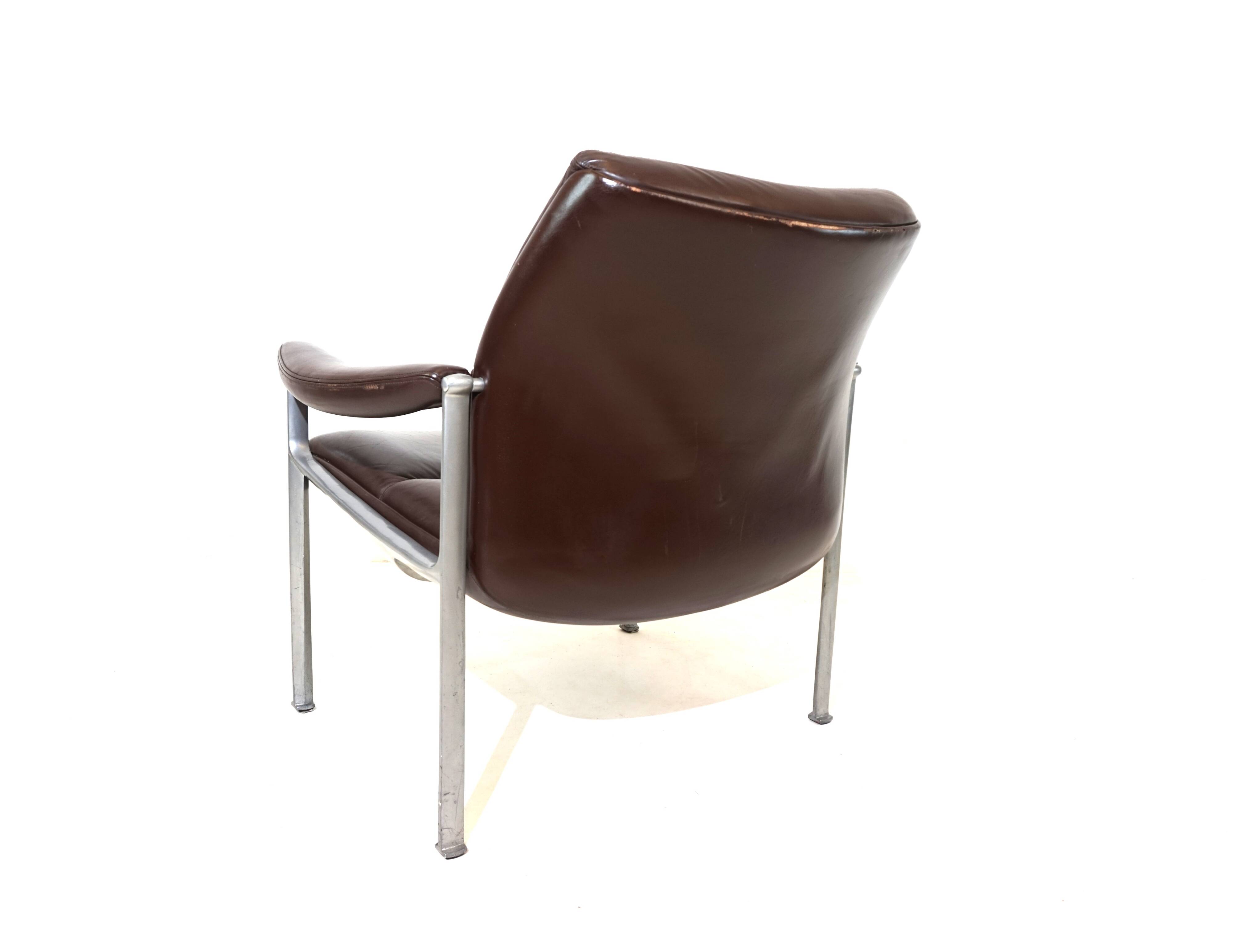 Röder Söhne leather lounge chair by Miller Borgsen