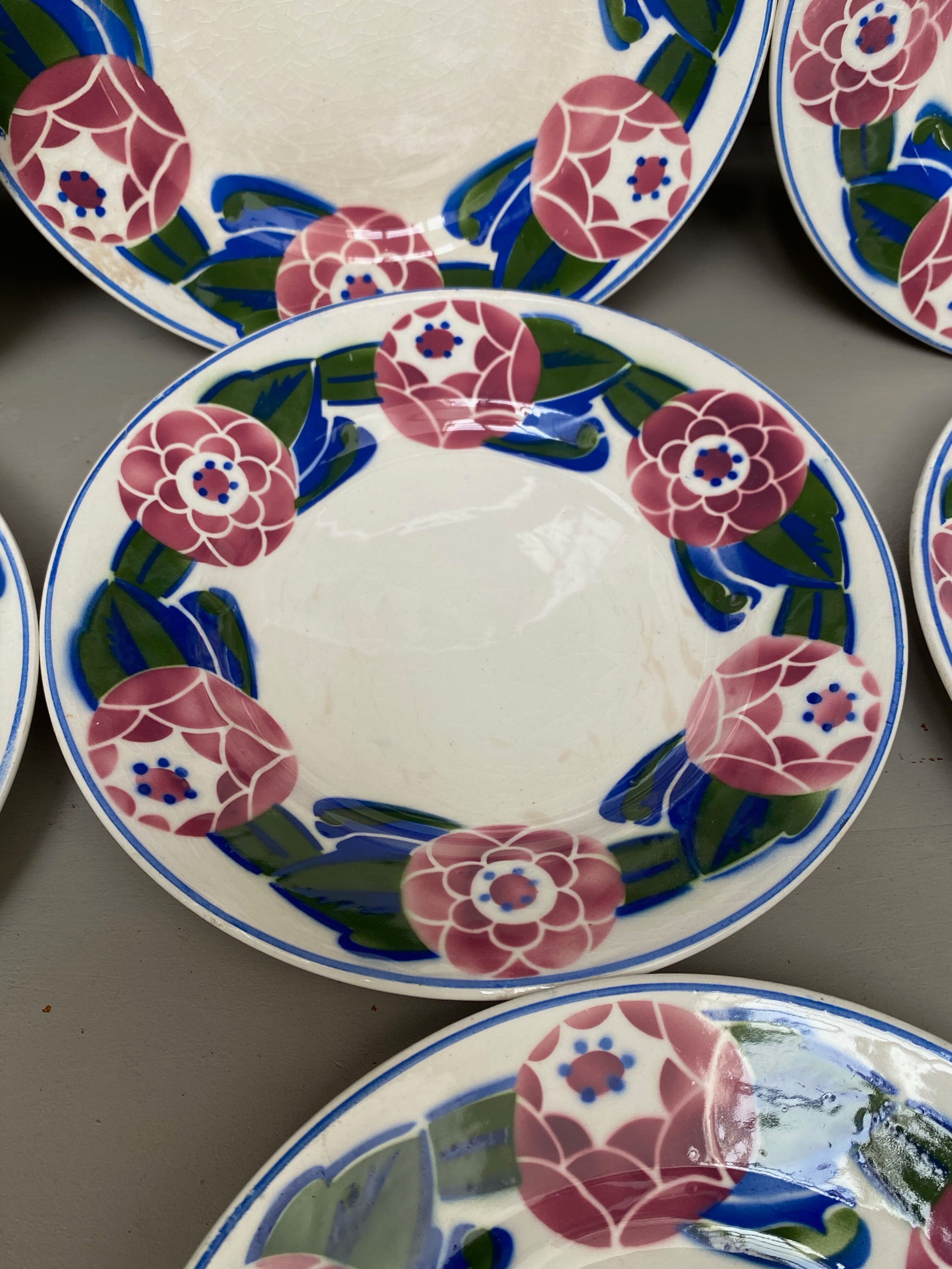 Set of 7 old earthenware plates hbcm