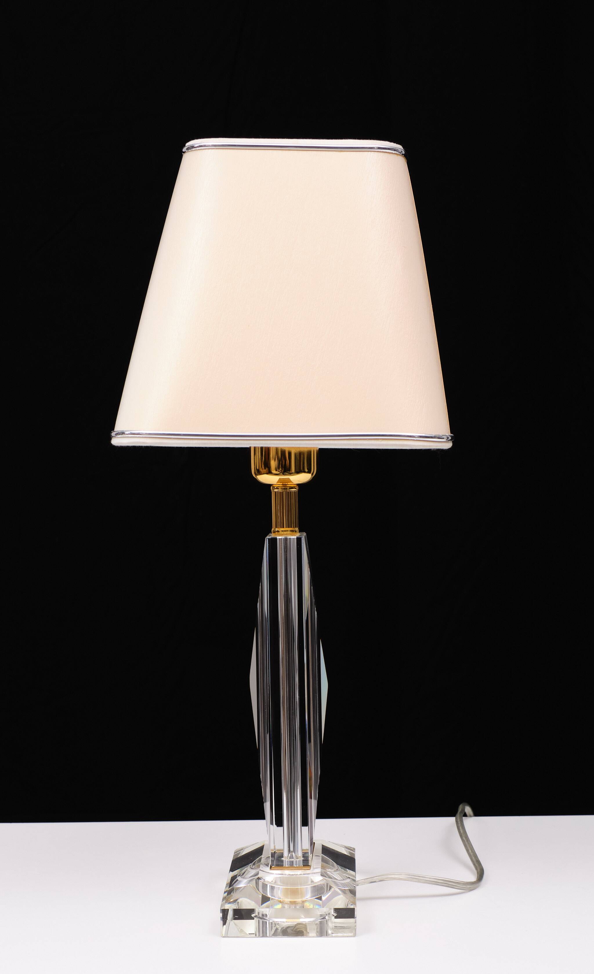 Lampe de table en cristal Hollywood Regency Allemagne années 1970