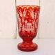 Red bohemian crystal glass, vintage