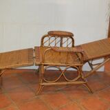 Vintage rattan lounge chair / garden chair