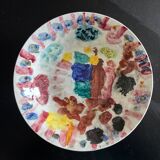 Decorative plate with abstract painting
