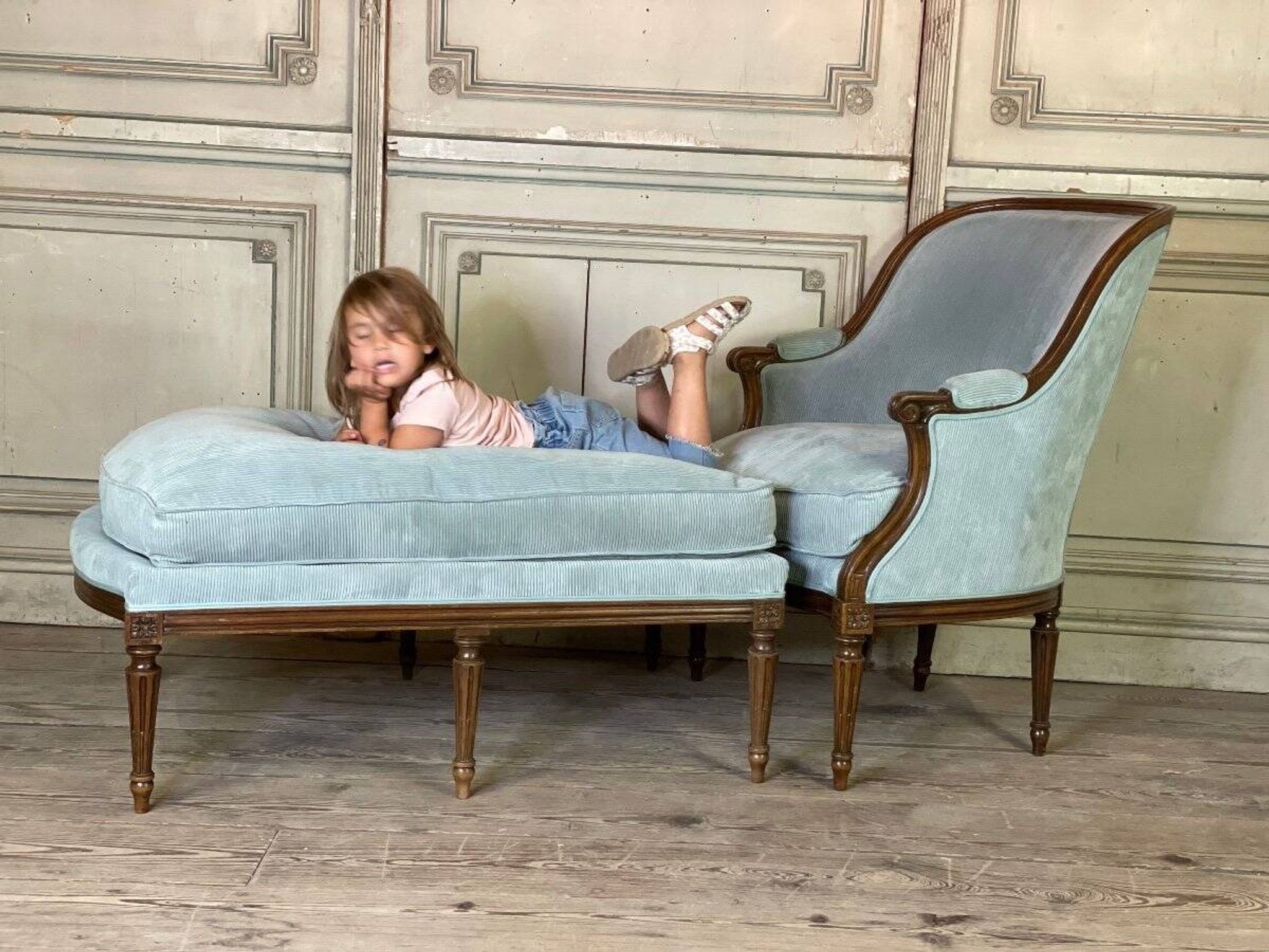 Duchesse brisée de style Louis XVI vers 1900