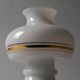 Flygsfors Orrefors White Opaline Glass Mushroom Lamp with Golden Bands, 70s
